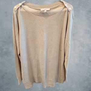 LOFT cream sweater with button shoulder detail 🤍